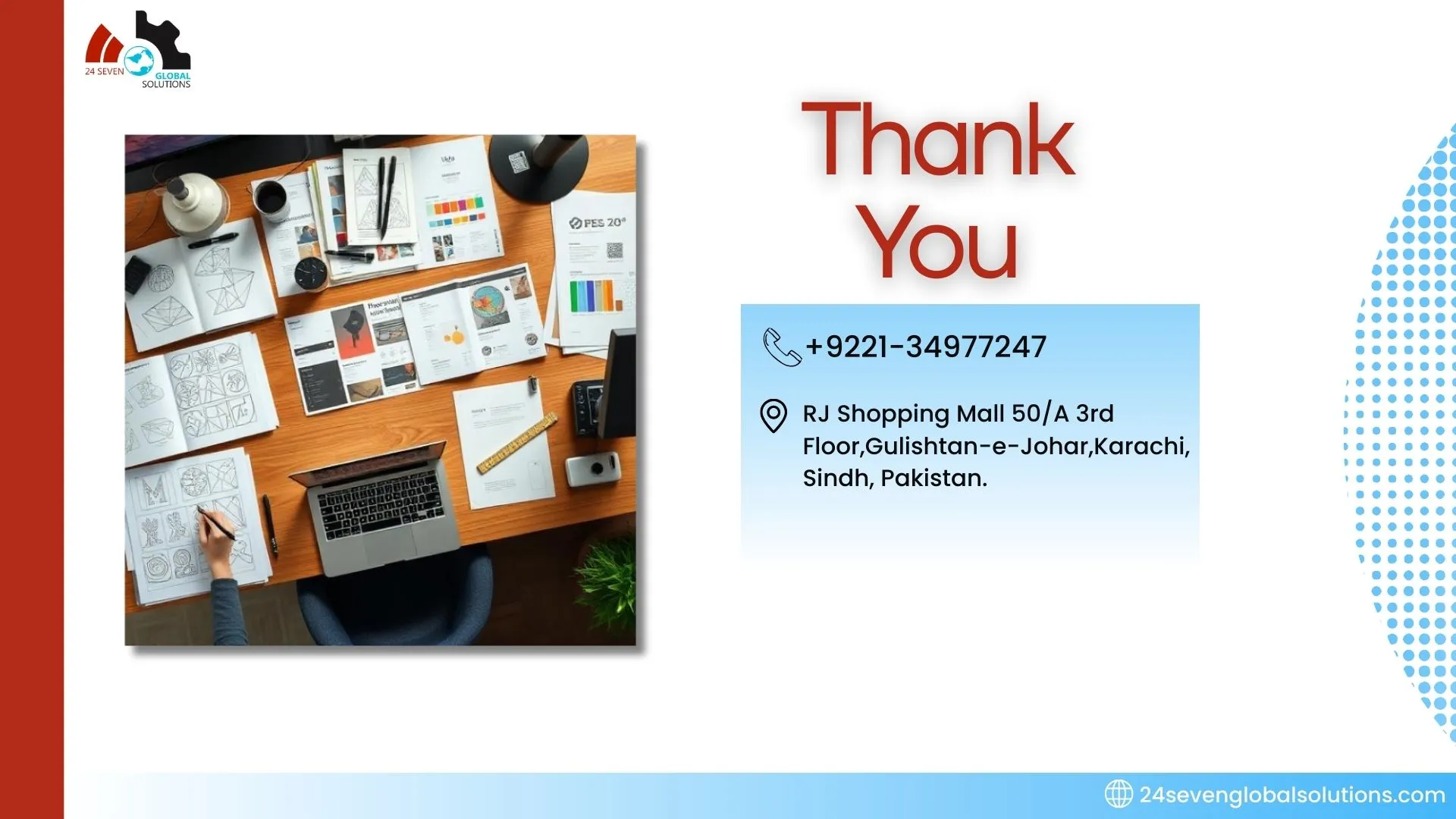 Professional graphic design studio contact information and location